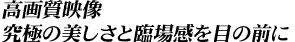 究極の美しさと臨場感を目の前に